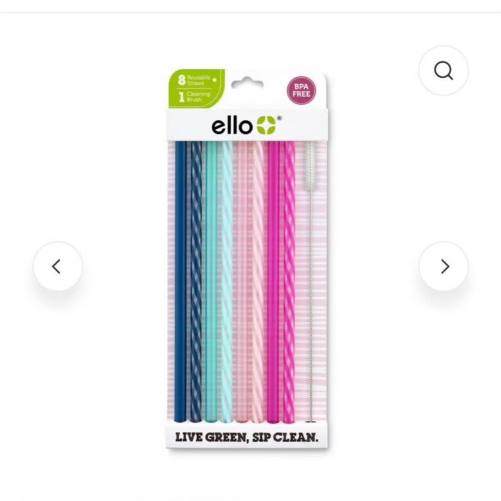 Ello Reusable Straw Set - Multicolor
